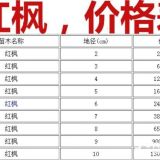 红枫基地产地，本公司供应：2-20公分红枫